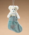 White Bear in Blue Stocking Ornament